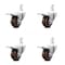 Service Caster 3.5 Inch High Temp Glass Filled Nylon 3/4 Inch Stem Caster Set Total Lock Brake SCC-SQTTL20S3514-GFNSHT-34-4 - alternate 1